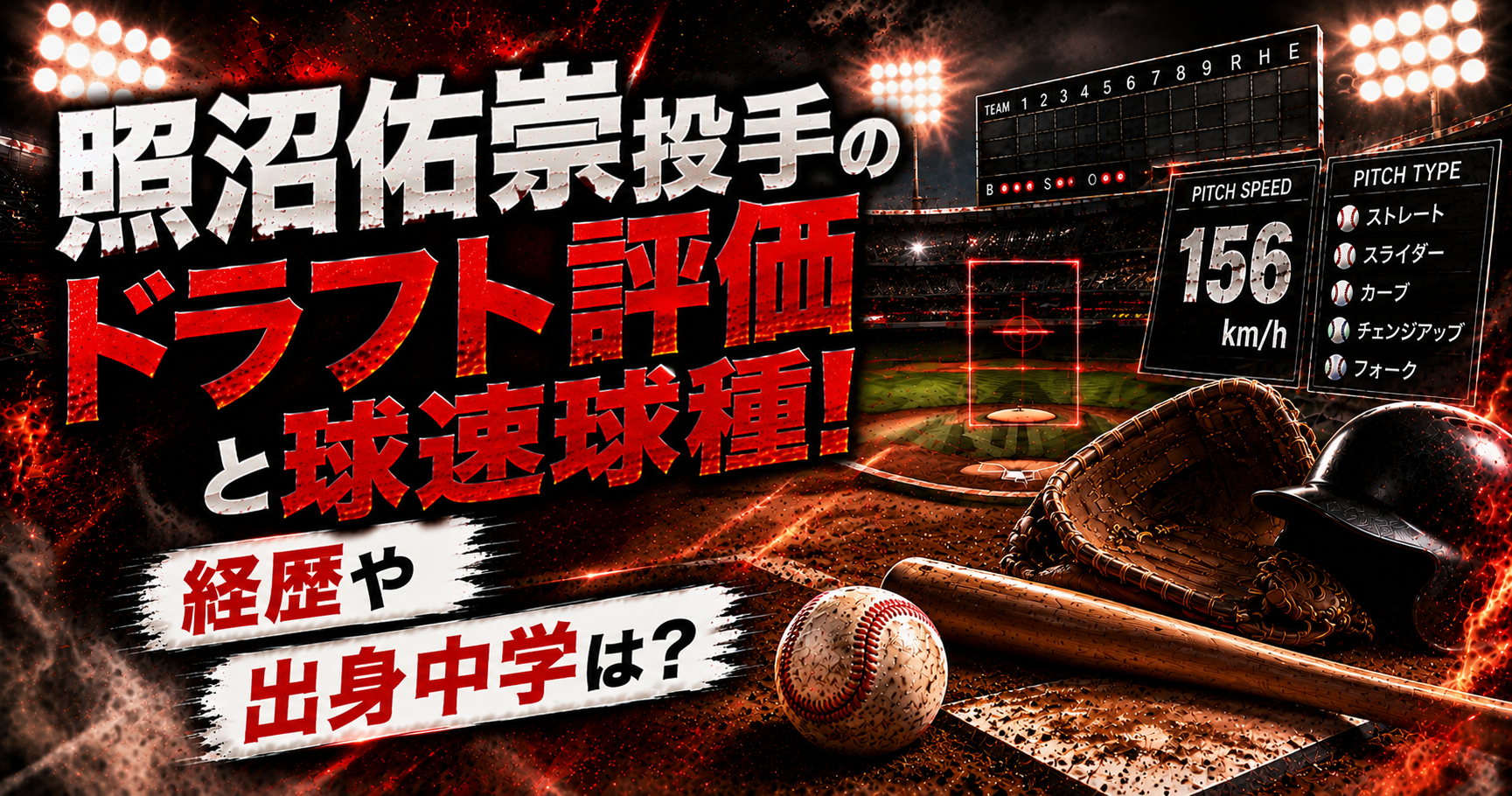 照沼佑崇のドラフト評価と球速球種！経歴や出身中学は？