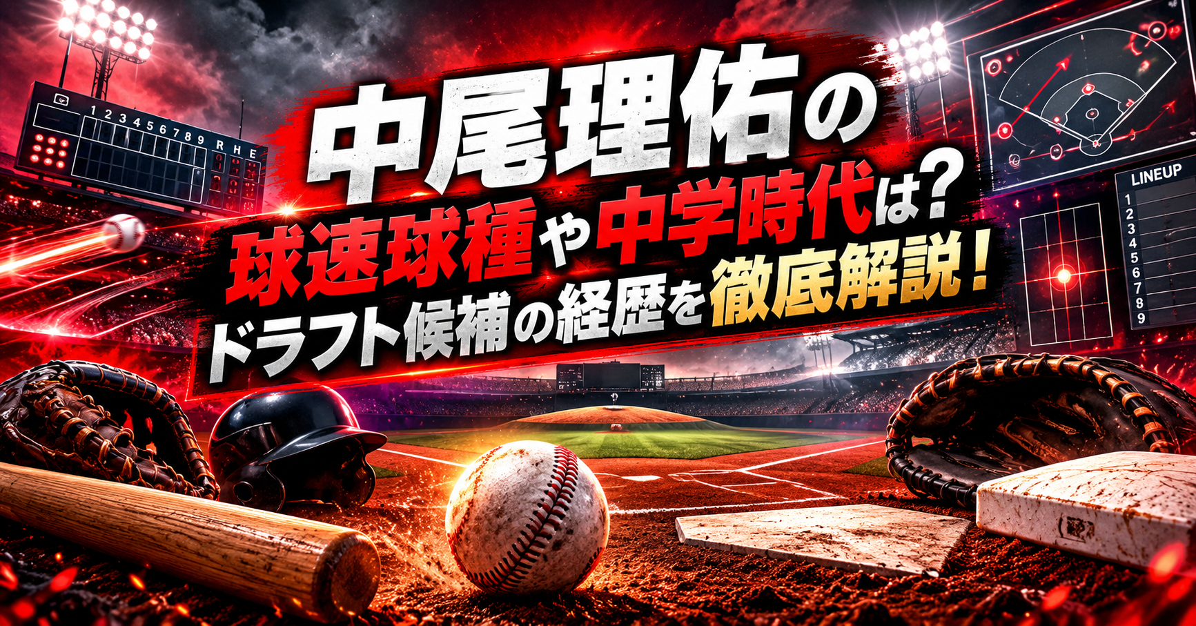 中尾理佑の球速球種や中学時代は？ドラフト候補の経歴を徹底解説！