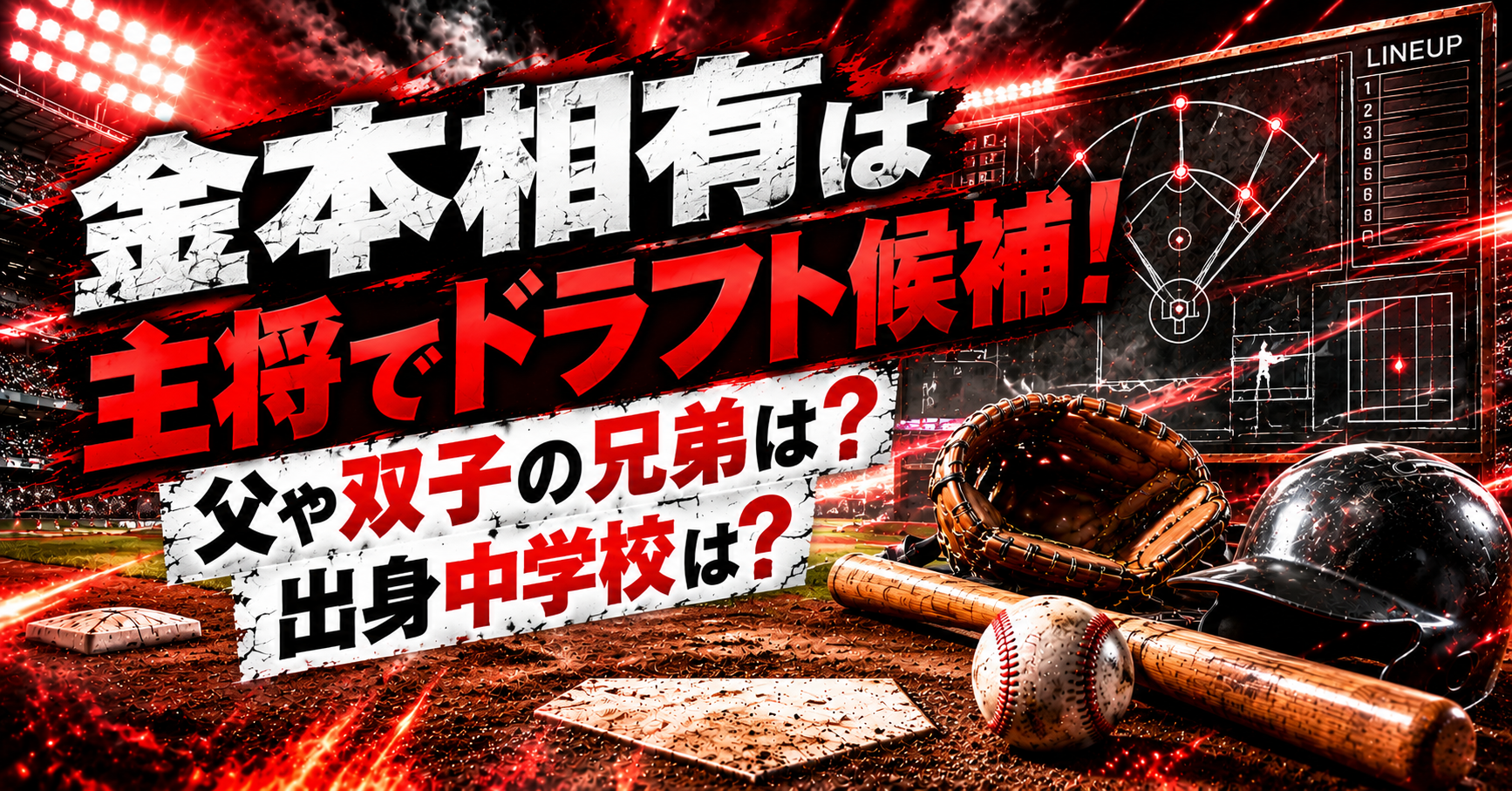 金本相有は主将でドラフト候補！父や双子の兄弟は？出身中学校は？